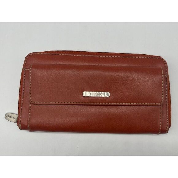 Nine West Women Brown Leather Wallet - Picture 1 of 4